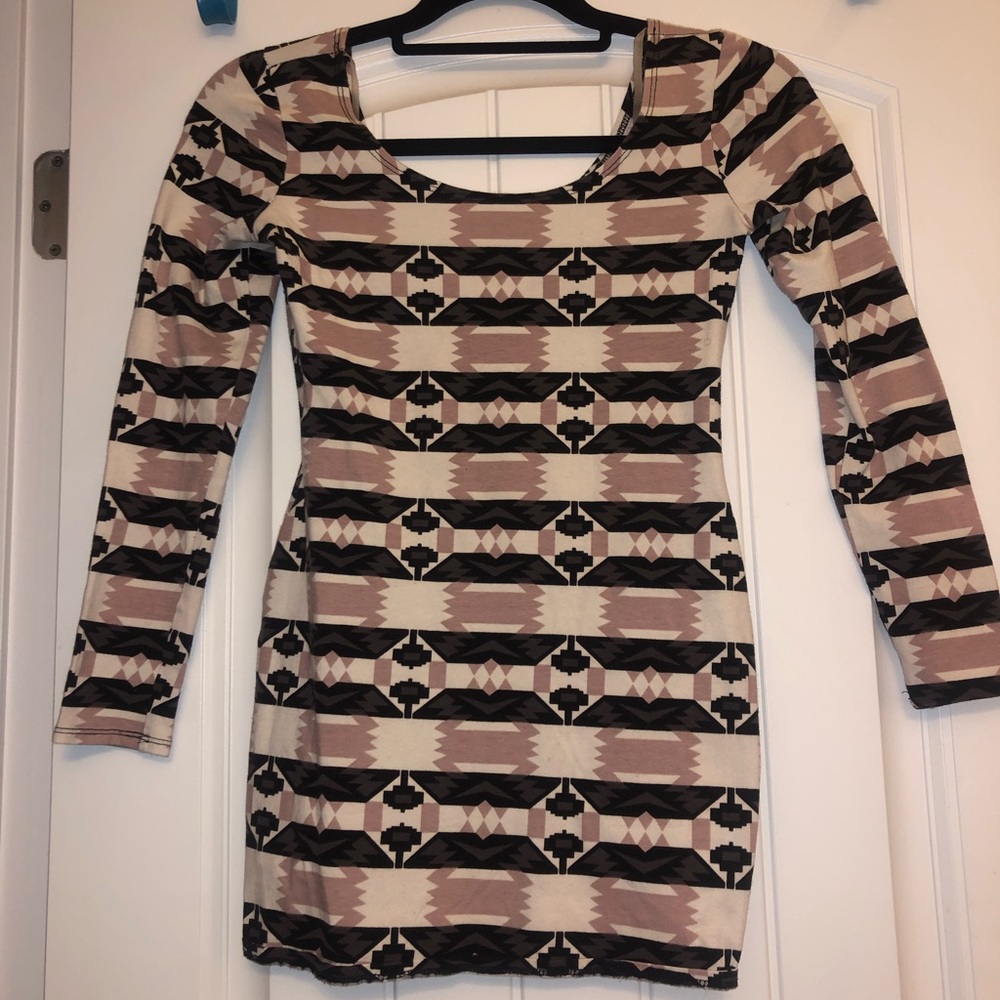 Multicolor Aztec Print Dress
